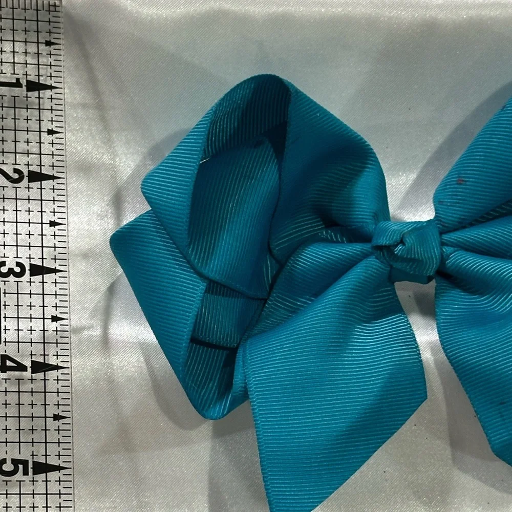 Girls Teal Grosgrain Bow Hair Clip - bundle & save on shipping